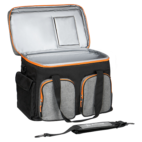 Сумка-холодильник (термосумка) PRO, 36л, 44*33*25см, водонепр., чер./сер.