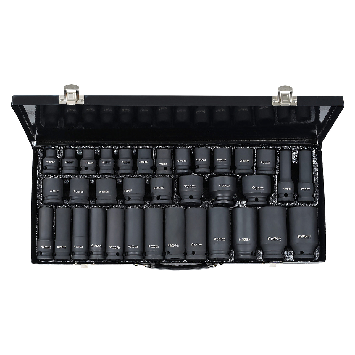 Набор головок ударных 1/2"DR L=78мм и L=38мм, 35пр. (8-32мм) металл.кейс