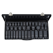 Набор головок ударных 1/2"DR L=78мм и L=38мм, 35пр. (8-32мм) металл.кейс