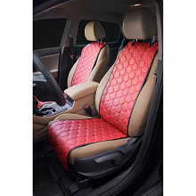 Накидки "Алькантара", передние (2 шт.), экокожа с перфорацией, красные