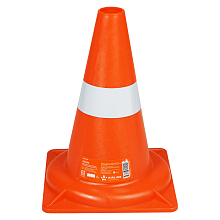 Конус дорожный 320мм, 1 световозвр.полоса, мягкий, оранжевый