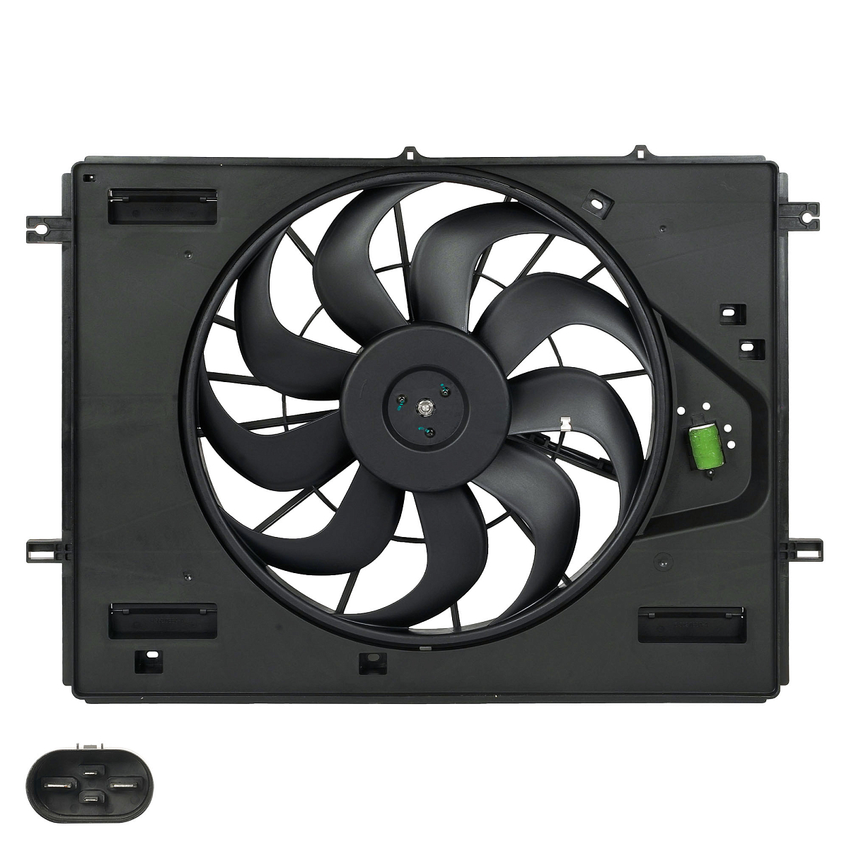 Электровентилятор охлаждения для автомобилей Changan UNI-K (20-) 2.0T (с кожухом)