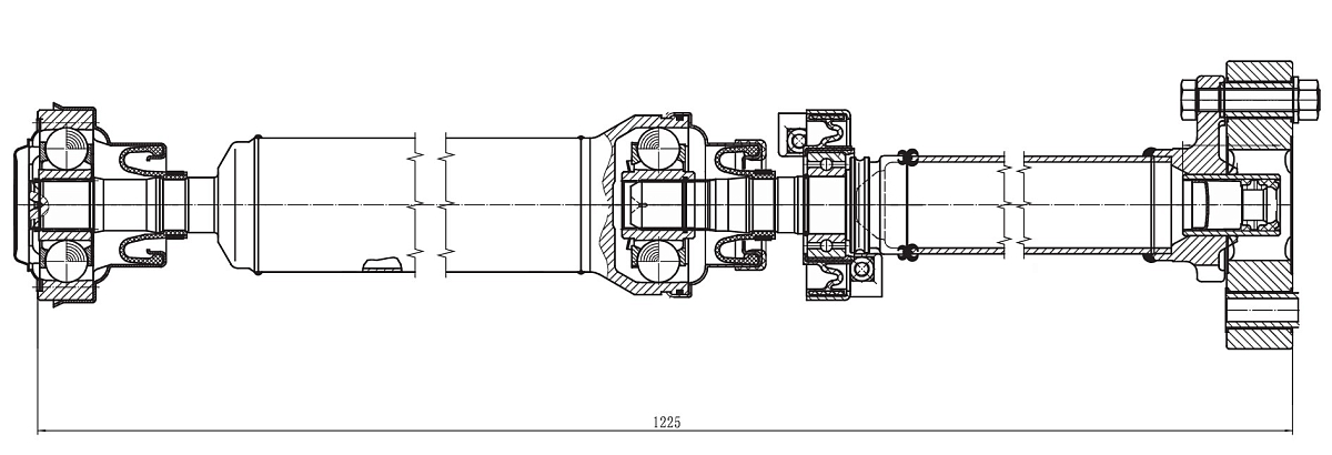 Карданный вал в сборе для автомобилей Volkswagen Touareg (02-)/Porsche Cayenne (02-) задний