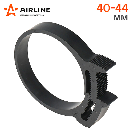 Хомут 40-44/9 мм, силовой зубчатый замок, пластик (ПА66) черный