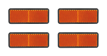 Катафот для прицепа, прямоугольный, оранжевый, 93x28мм, самоклеящаяся основа, комплект 4 шт.