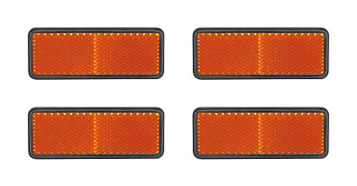 Катафот для прицепа, прямоугольный, оранжевый, 93x28мм, самоклеящаяся основа, комплект 4 шт.