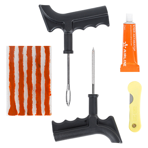 Ремкомплект для б/к шин пистолетные ручки (клей, шило для жгута,шило-напильник, жгуты 5 шт.)