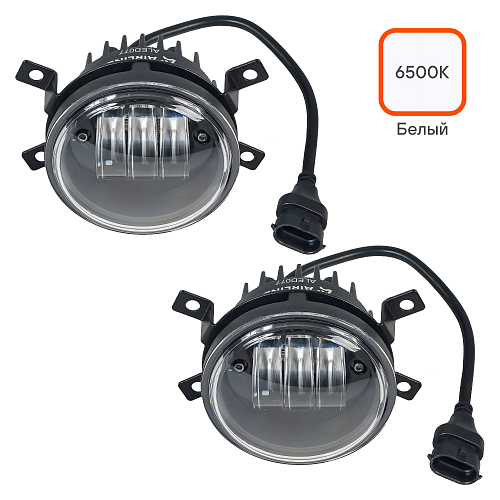 Фары противотуманные для Лада Vesta (2015-2022), Renault, 32Вт (16Вт x 2), H11, Белый, D-90 мм, регулируемая СТГ, комплект 2 шт.