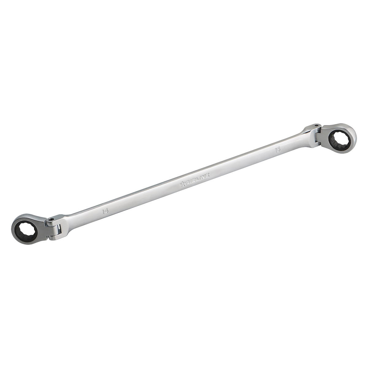 Ключ накидной трещоточный шарнирный 14х15мм PRO, пласт.подвес