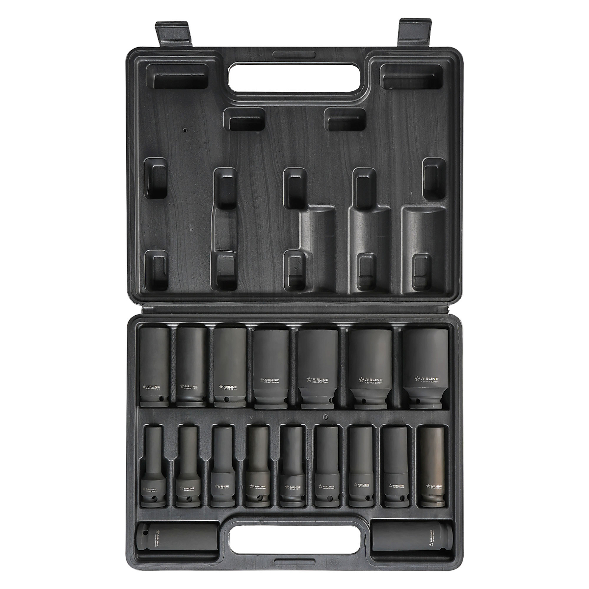 Набор головок ударных 1/2"DR L=78мм, 12гр. 18пр. (8-32мм) пласт.кейс.