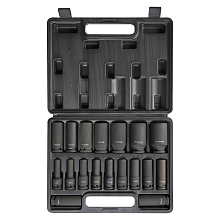 Набор головок ударных 1/2"DR L=78мм, 12гр. 18пр. (8-32мм) пласт.кейс.