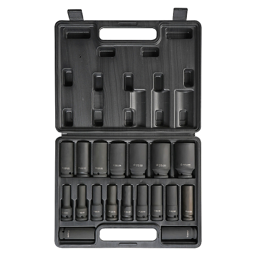 Набор головок ударных 1/2"DR L=78мм, 12гр. 18пр. (8-32мм) пласт.кейс.