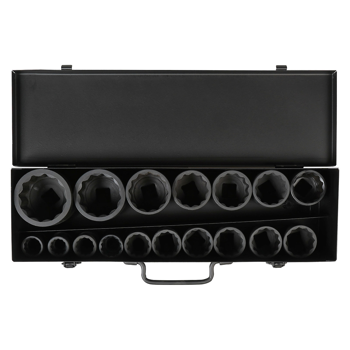 Набор головок ударных 3/4"DR L=56мм, 12гр. 17пр. (19-55мм) металл.кейс