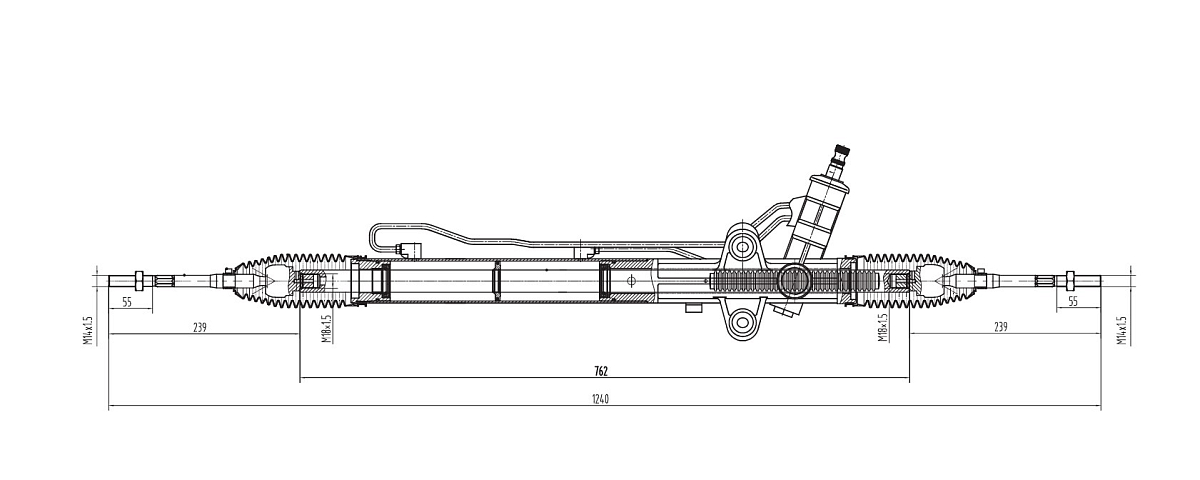 Механизм рулевой (рейка) для автомобиля Hyundai H-1/Starex (07-) (гидравлический)