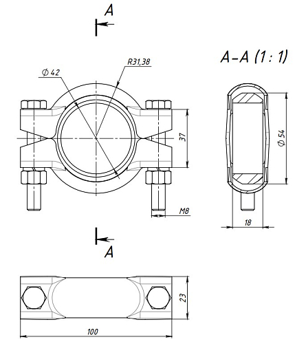 Хомут глушителя кольцевой для автомобилей Лада 2108