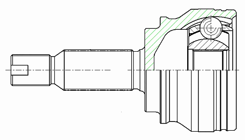ШРУС наружный передний для автомобилей Mitsubishi Outlander III (12-) 2.4i CVT 4WD