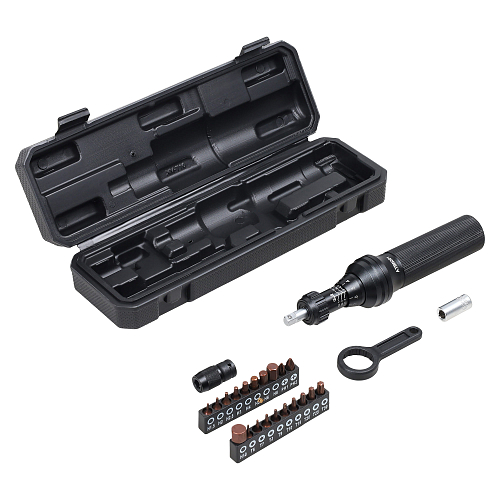 Отвертка динамометрическая 1/4" 1-6Нм, с битами 23 пр. (PH, HEX, TORX), кейс