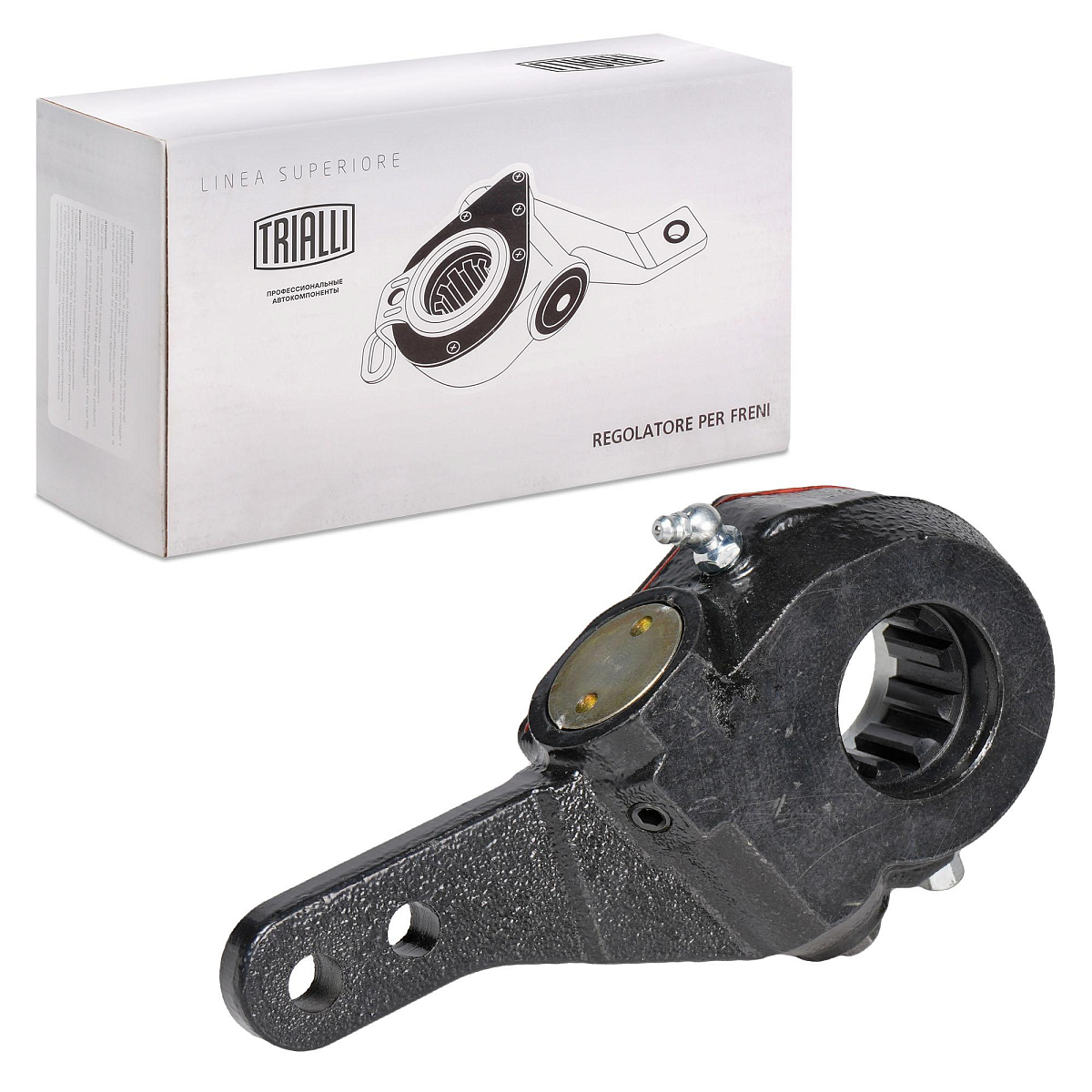 Рычаг тормоза регулировочный автоматический (трещотка) для автомобилей МАЗ 5440 / 544069 / 643068 передний левый/правый (широкий шлиц)