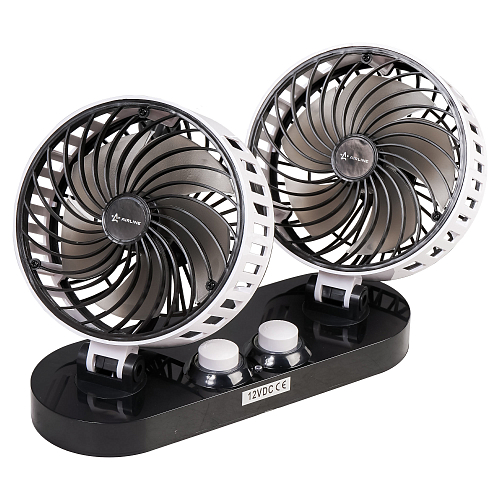 Вентилятор в салон двойной 2x15см 12В, раздельная регулировка, скотч