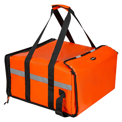 Сумка-холодильник (термосумка) для пиццы, 55л, 47*47*25см, быстрый доступ, оранжевая
