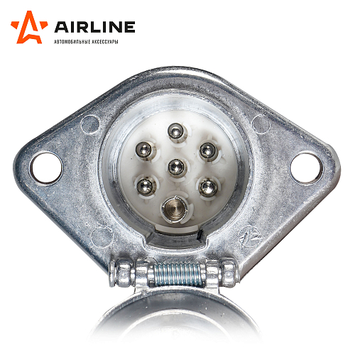 Розетка прицепа/тягача 24В тип-S 7 контактов металл (сальник)