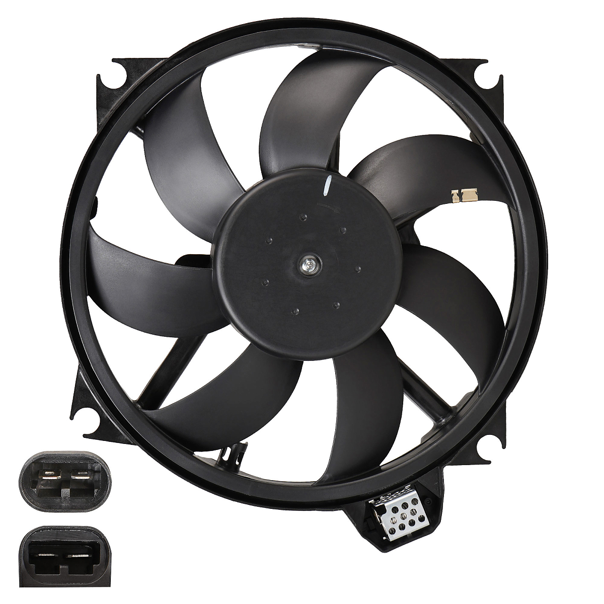 Электровентилятор охлаждения для автомобилей Fluence (10-)/Megane III (08-) (с кожухом и резистором)