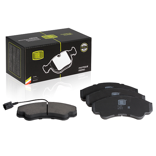 Колодки тормозные дисковые передние для автомобилей Fiat Ducato (02-) с тормозной системой Brembo 164x69мм (в комплекте с датчиком)