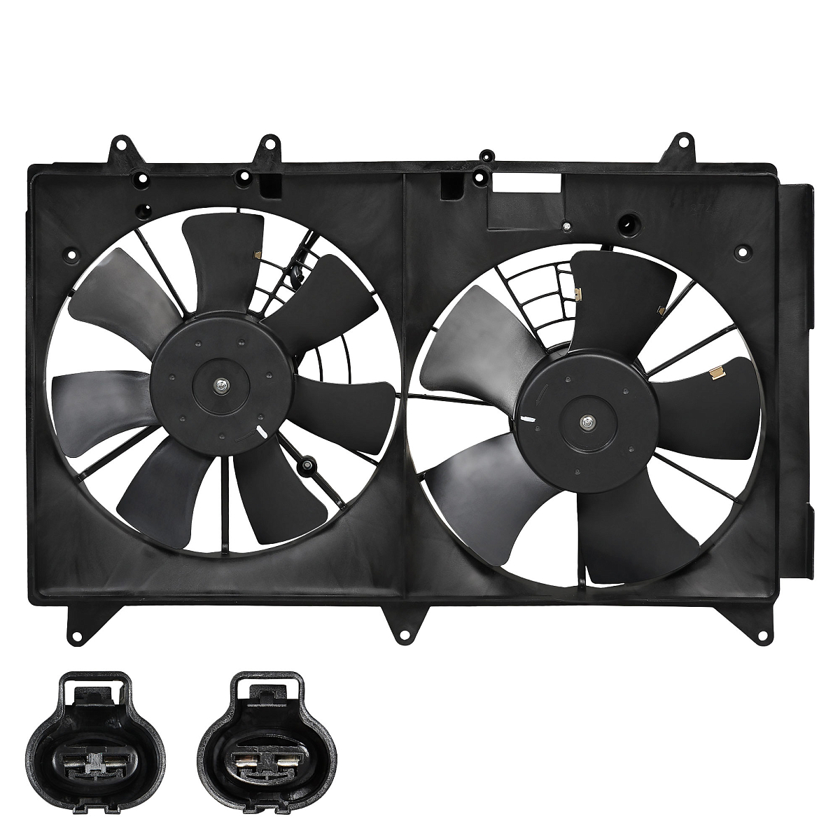 Электровентилятор охлаждения для автомобилей Mazda CX-7 (06-) (2 вент.) (с кожухом)