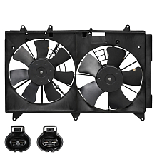 Электровентилятор охлаждения для автомобилей Mazda CX-7 (06-) (2 вент.) (с кожухом)