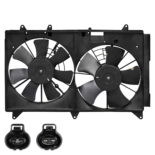 Электровентилятор охлаждения для автомобилей Mazda CX-7 (06-) (2 вент.) (с кожухом)