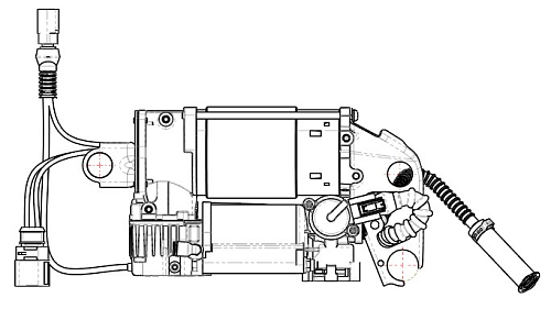 Компрессор пневмоподвески для а/м VW Touareg (02-)/Audi Q7 (11-) 2.5d/3.0d