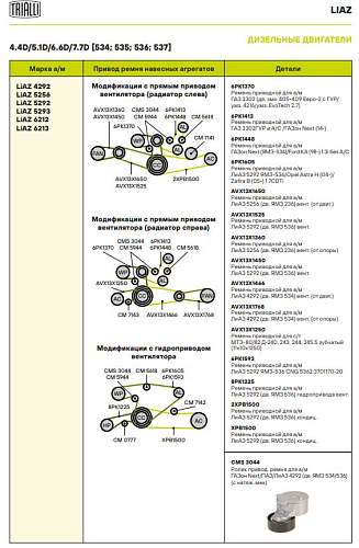 Ролик приводного ремня для автомобилей ГАЗон Next/ПАЗ/ЛиАЗ 4292 (двигатель ЯМЗ 534/536) с натяжным механизмом