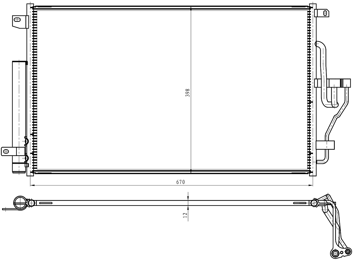 Радиатор кондиционера для автомобилей Changan CS55 Plus (UNI-S) (19-)