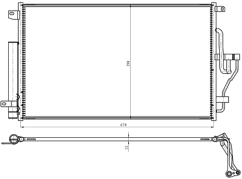 Радиатор кондиционера для автомобилей Changan CS55 Plus (UNI-S) (19-)