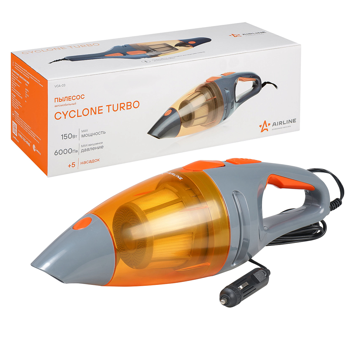 Пылесос CYCLONE TURBO 6000PA в сумке (150Вт, 0,5л)