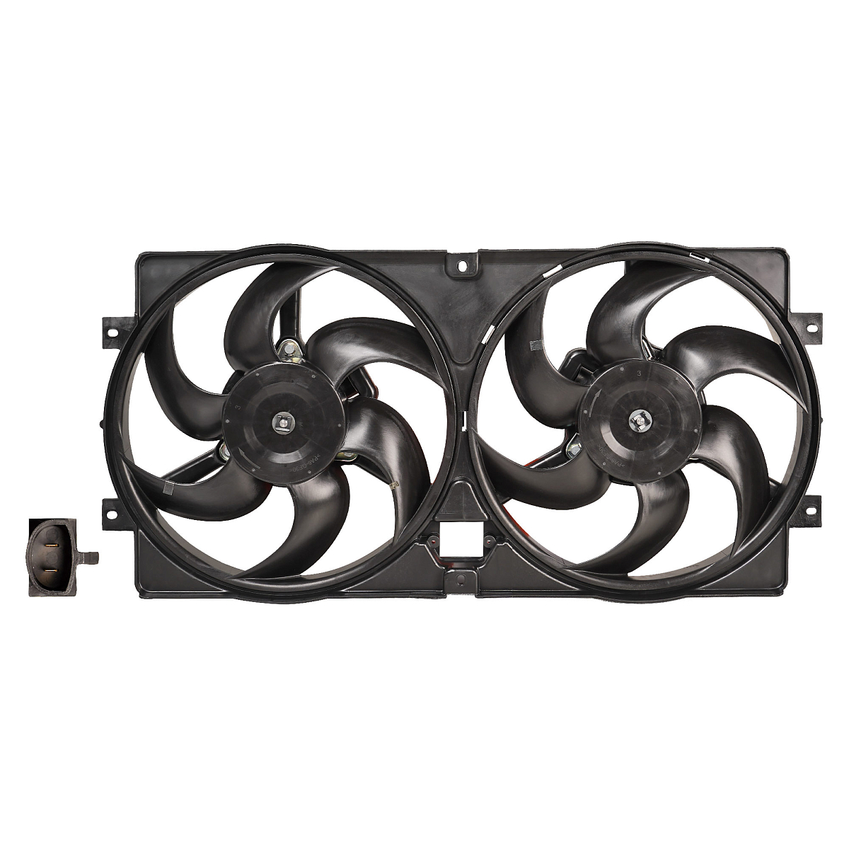 Электровентилятор охлаждения для автомобилей Лада 2123 Chevrolet Niva (2 вентилятора) (с кожухом, без резистора)