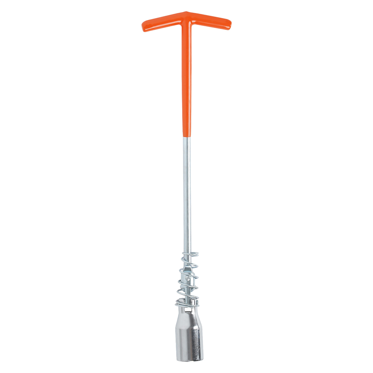 Ключ свечной Т-образный карданный 21мм, 350мм с пружиной, резиновый фиксатор