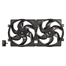 Электровентилятор охлаждения для автомобилей Лада 2123 Chevrolet Niva (2 вентилятора) (с кожухом, без резистора)