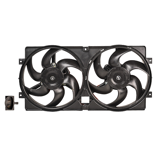 Электровентилятор охлаждения для автомобилей Лада 2123 Chevrolet Niva (2 вентилятора) (с кожухом, без резистора)