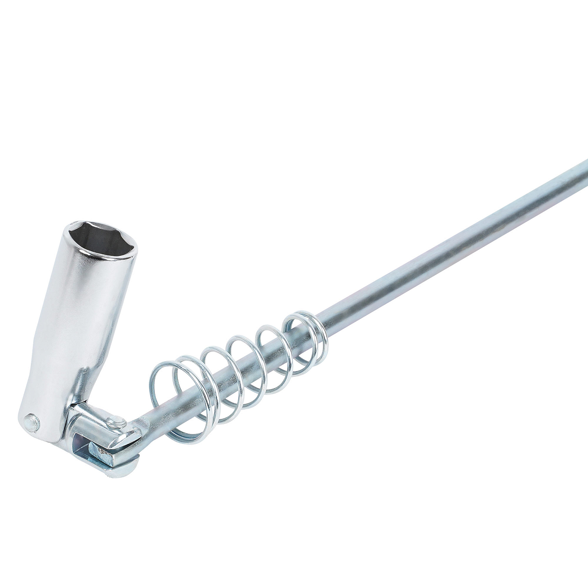 Ключ свечной Т-образный карданный 16мм, 500мм с пружиной, резиновый фиксатор