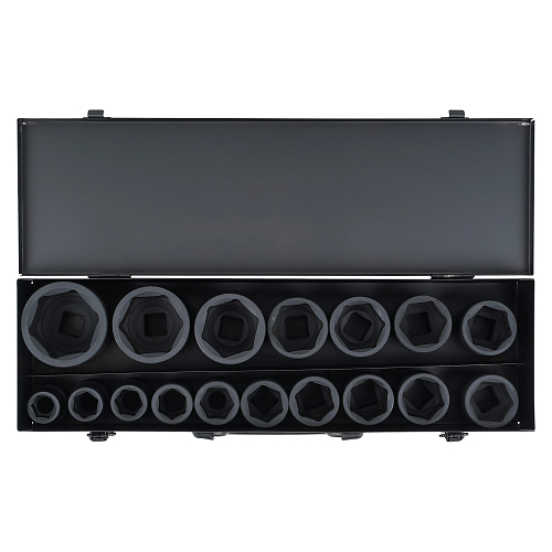 Набор головок ударных 3/4"DR L=56мм, 17пр. (19-55мм) металл.кейс