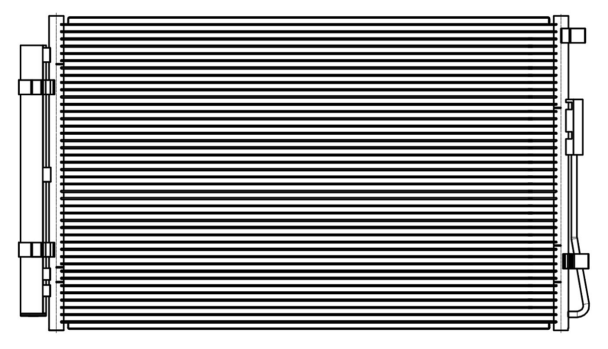 Радиатор кондиционера для автомобилей Santa Fe (12-) 2.4i/3.3i