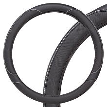 Оплетка на руль, искусственная кожа с перфорацией, черная, 40 см / L