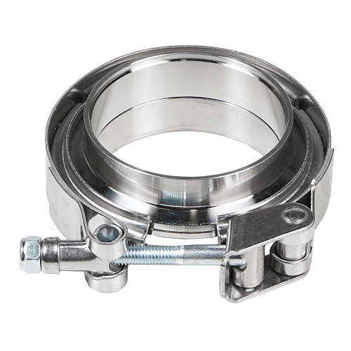 Хомут глушителя V-band быстросъемный (усиленный) с фланцами D=76 мм (нержавеющая сталь)
