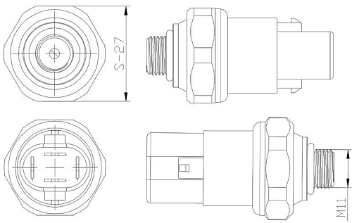 Датчик давления хладагента для автомобилей Toyota Camry (01-)/RAV4 (00-) (4pin)