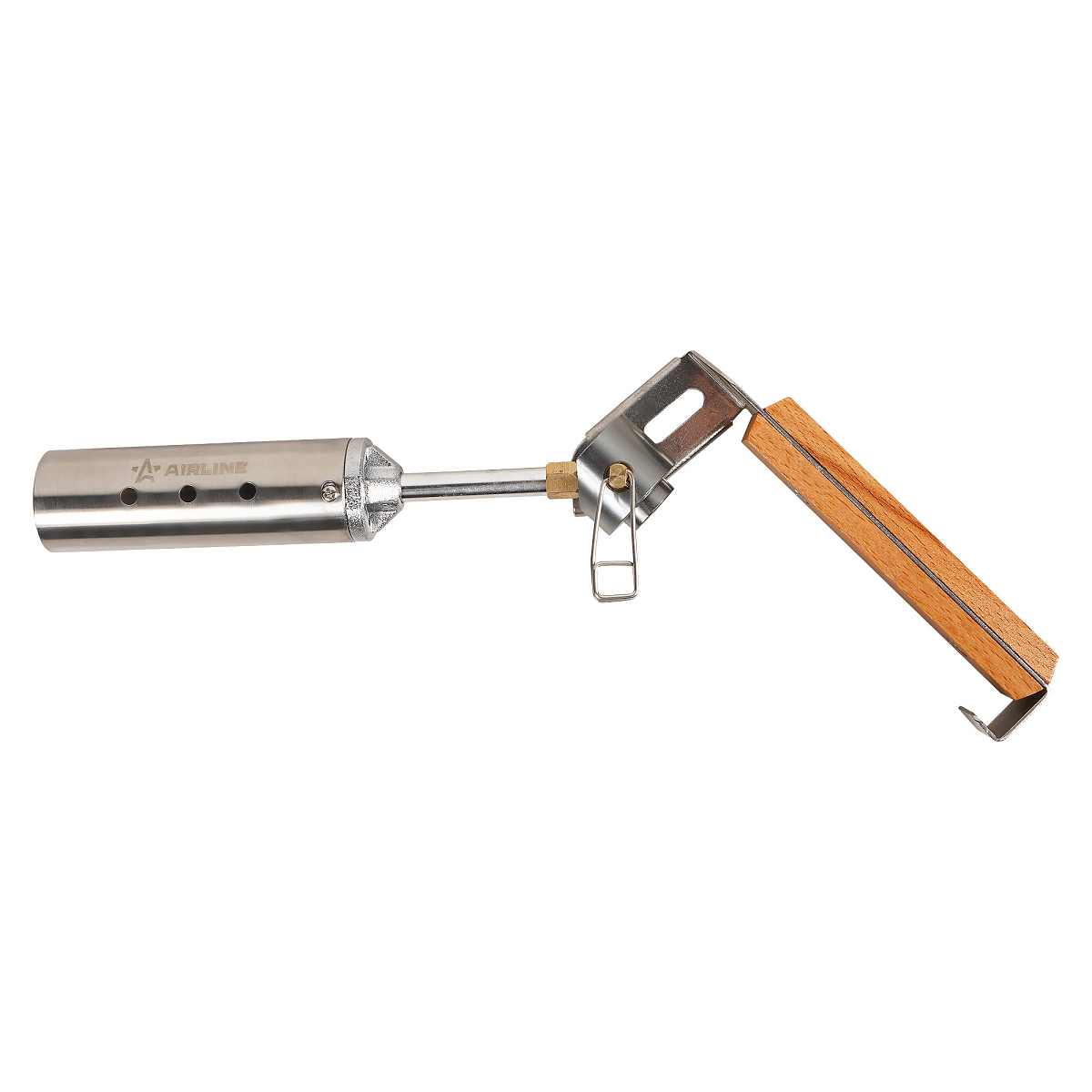 Горелка газовая на резьбовой баллон, ручн.поджиг, сопло D31*90 мм, анти-вспышка, дерев.склад.ручка