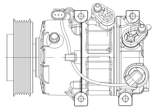 Компрессор кондиционера для автомобилей Optima III (11-)/Sonata IV (10-) 2.0i/2.4i
