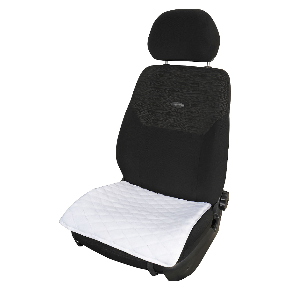 Накидка (подушка) из искусственного меха на сиденье, белая с коротким ворсом, 1 шт.