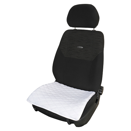 Накидка (подушка) из искусственного меха на сиденье, белая с коротким ворсом, 1 шт.