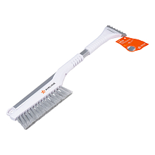 Щетка от снега и льда с плоской телескоп.рукояткой с мягкой распушённой щетиной + скребок (60-88 см)